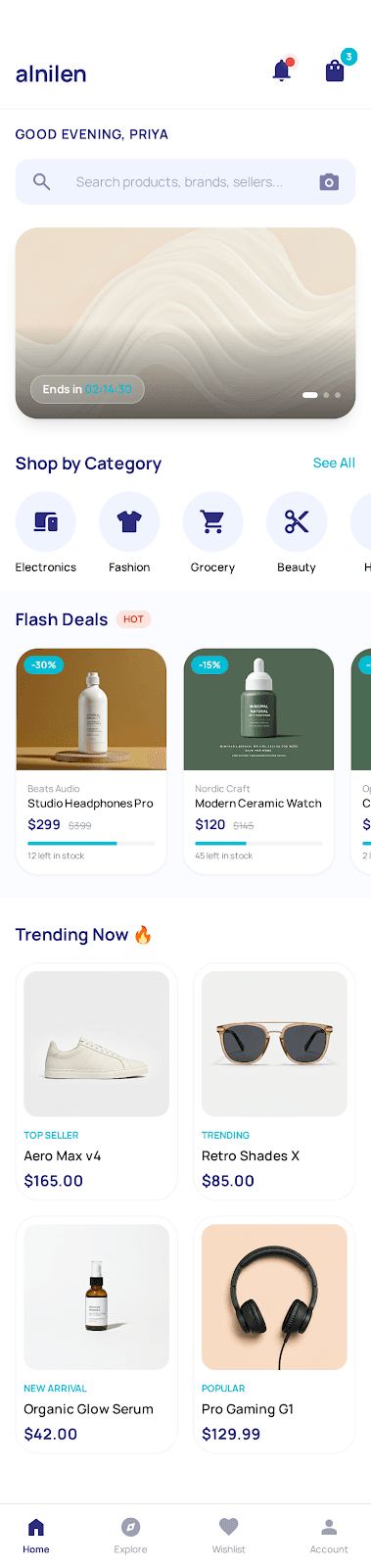Garsega mobile app design preview