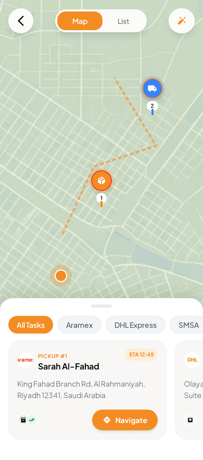 Delivery command view